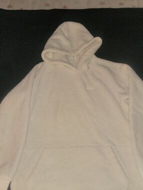 abercrombie kids Cream Sherpa Hooded Pullover